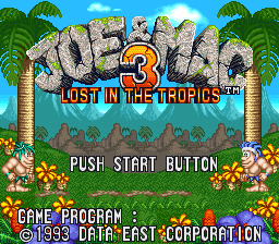 Joe & Mac 3 - Lost in the Tropics (Europe) (En,Fr,De) Title Screen